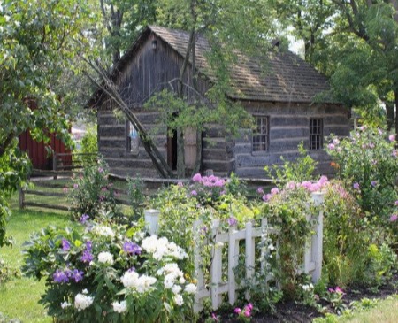 Humberston School House and garden in summer